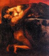 Franz von Stuck The Kiss of the Sphinx Sweden oil painting reproduction